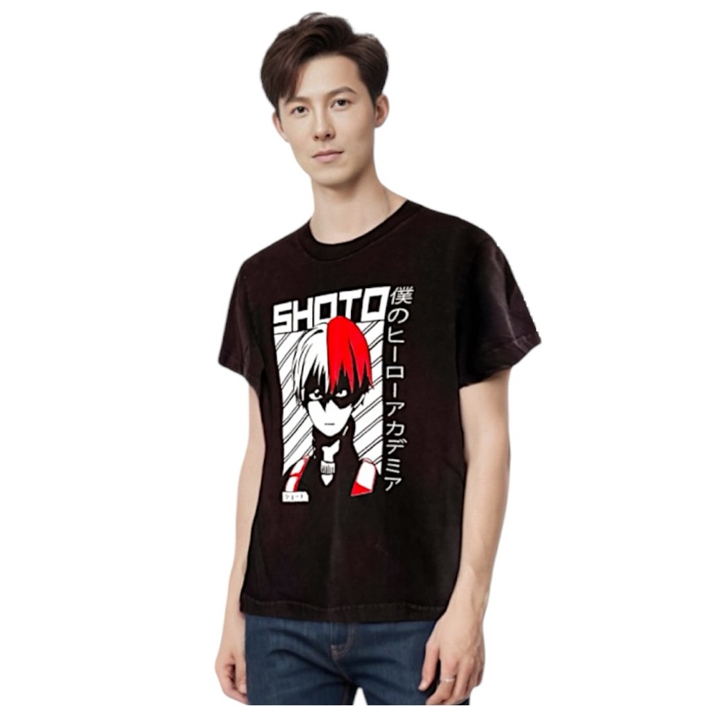 My Hero Academia Vintage Shoto Todoroki Y2K Anime T Shirt 1st Season Promo Small